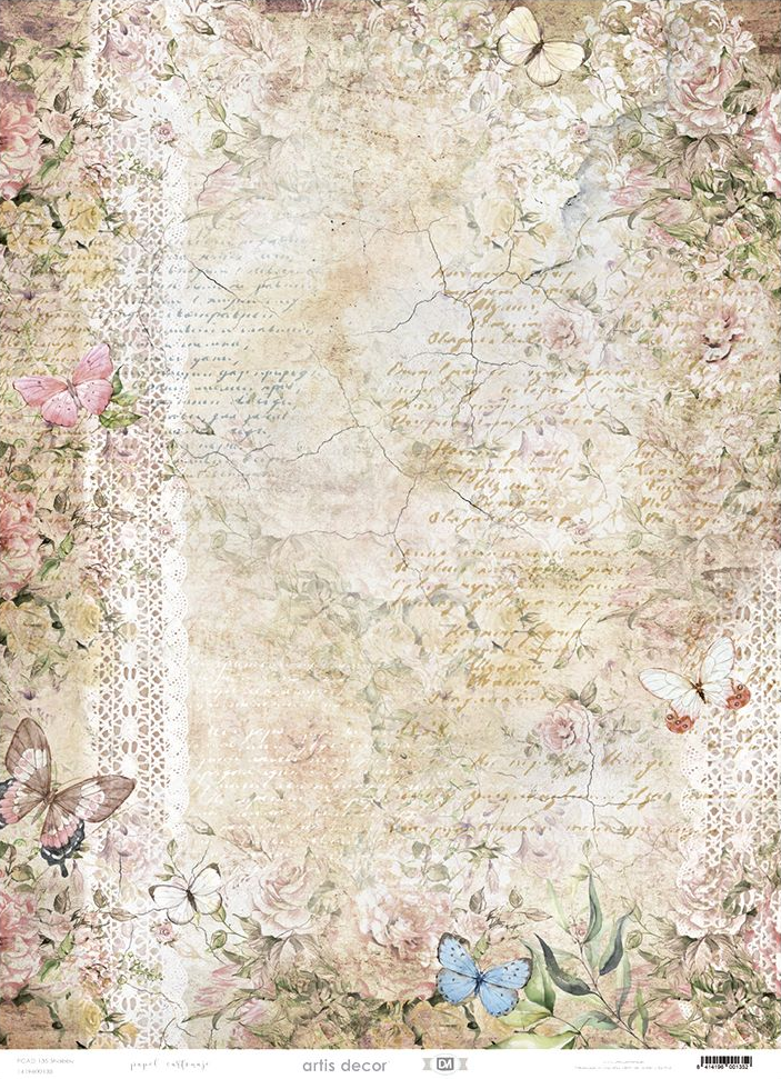 Papel Cartonaje 50 x 70 cm. -Shabby- Artis Decor