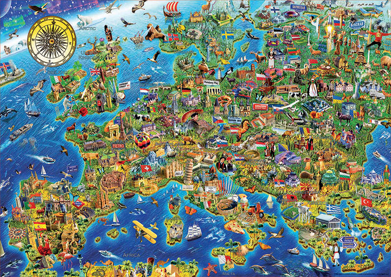 Puzzle 500 piezas -Mapa de Europa- Educa