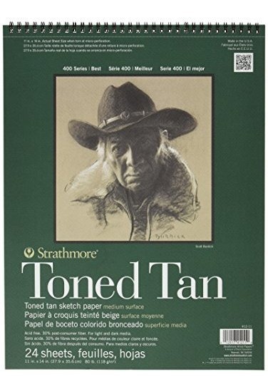 Bloc Esbozo Espiral 24 Hojas 27,9 x 33,5 cm. 118 gr. Tono Tierras Strathmore
