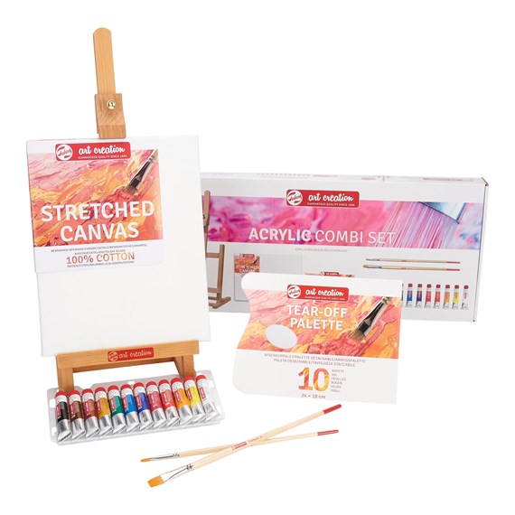Set Acrílico Combi 12 Tubos 12 ml. + Accesorios Art Creation Talens