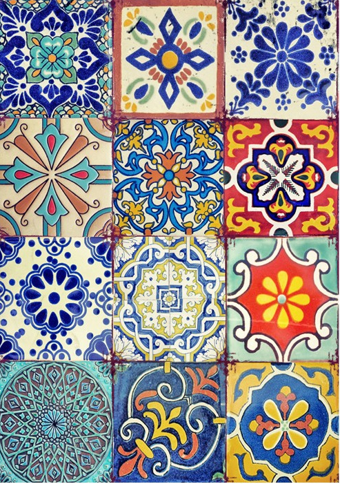 Papel Arroz Decorado 30x40 cm. -Azulejos- Cadence