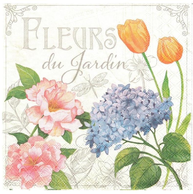 Servilleta 33 x 33 cm. -Fleurs de Jardin-