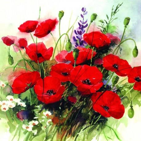 Servilleta 33 x 33 cm. -Amapolas-