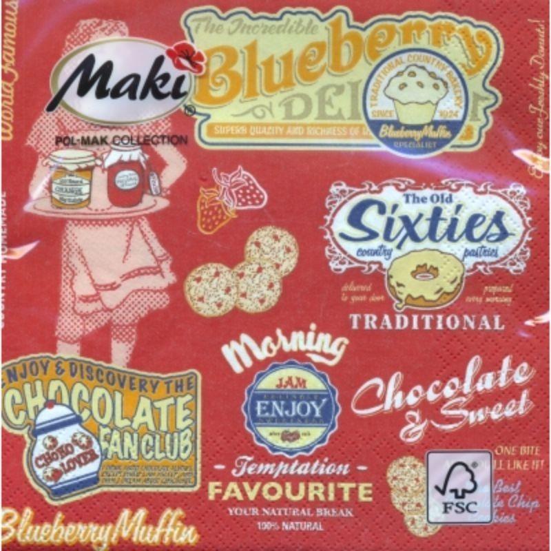Servilleta 33 x 33 cm. -Carteles Vintage-