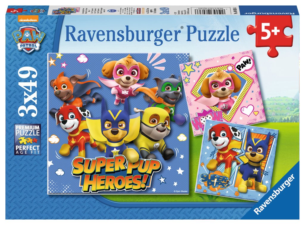 Puzzle 3 x 49 piezas -Patrulla Canina- Ravensburger