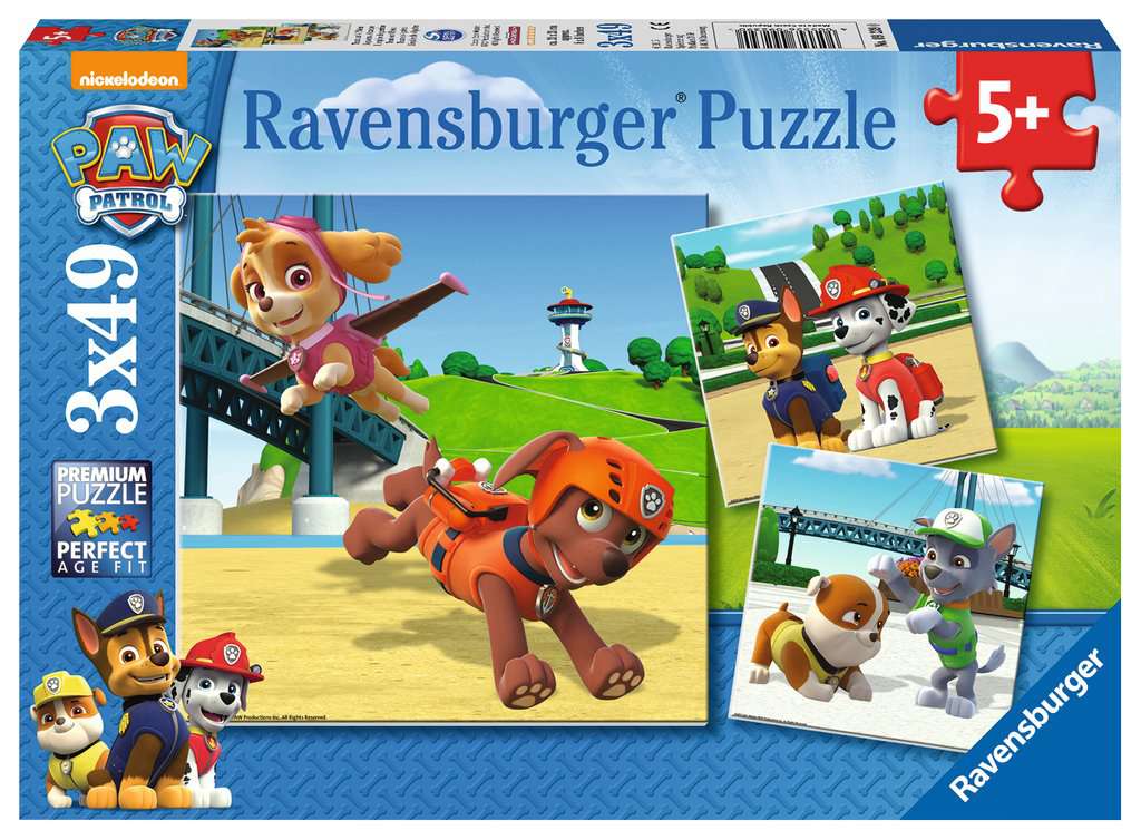Puzzle 3 x 49 piezas -La Patrulla Canina- Ravensburger
