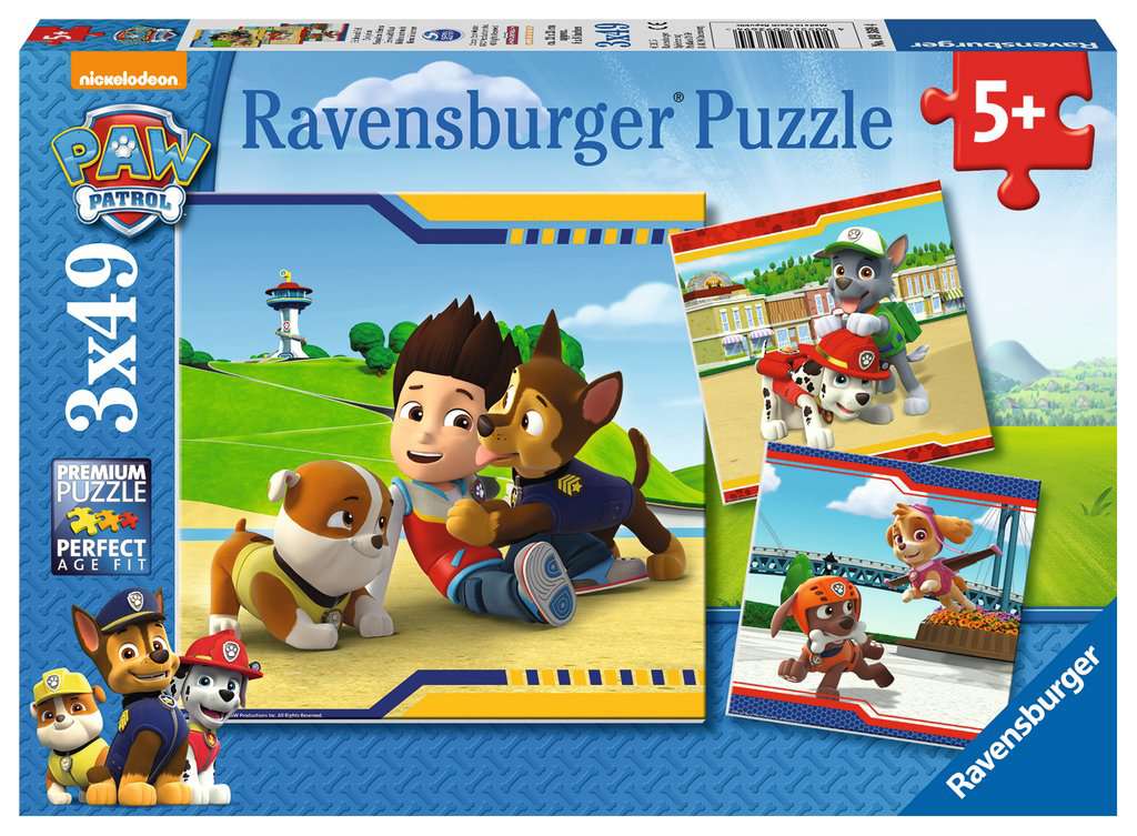 Puzzle 3 x 49 piezas -La Patrulla Canina- Ravensburger