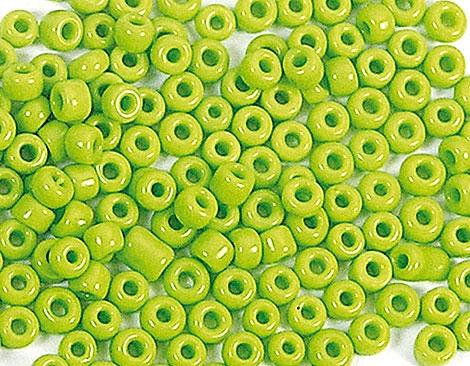 Rocalla Vidrio Redonda Opaca Verde Aguacate 2,3 mm. 10/0
