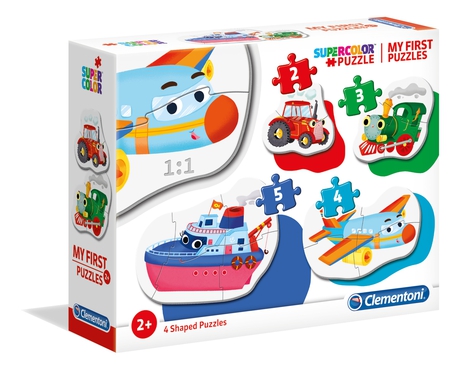 Puzzles Progresivos 3+6+9+12 piezas -Medios de Transporte- Clementoni