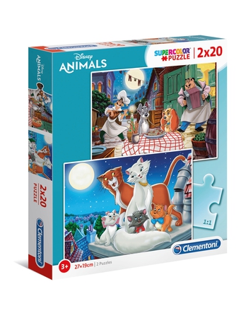 Puzzles 2 x 20 piezas -Animales Disney- Clementoni