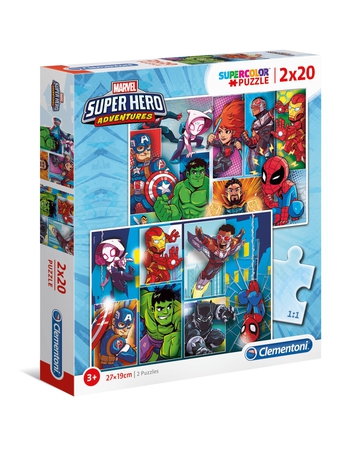 Puzzles 2 x 20 piezas -Marvel Super Hero- Clementoni