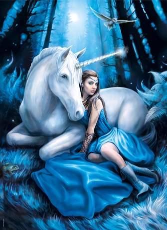 Puzzle 1000 piezas -Blue Moon, Anne Stokes- Clementoni