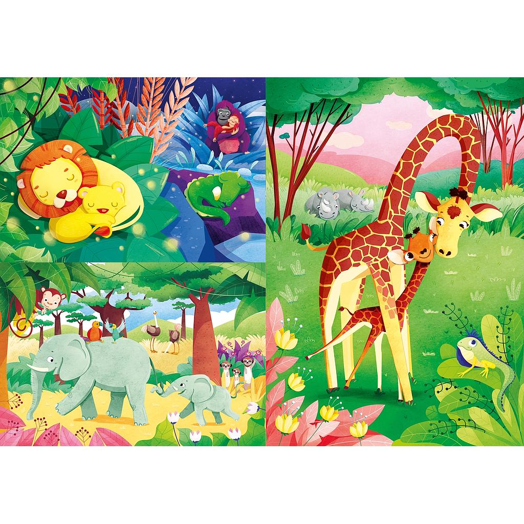 Puzzles 3 x 48 piezas -Animales de la Sabana- Clementoni