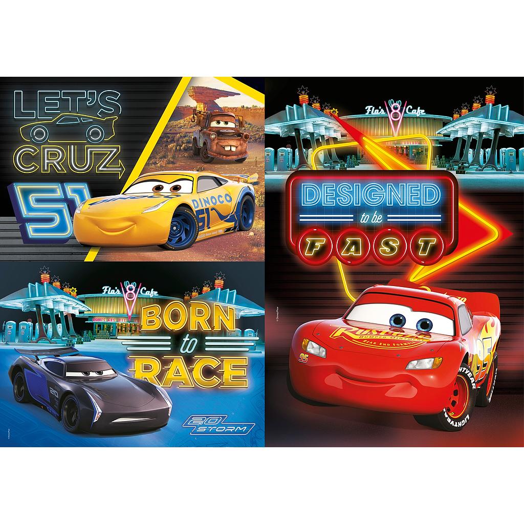 Puzzles 3 x 48 piezas -Cars- Clementoni