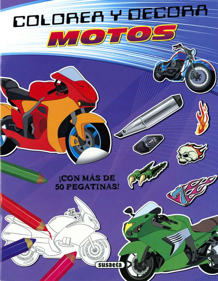 Colorea y Decora: Motos- Susaeta Ediciones