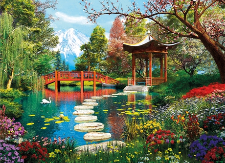 Puzzle 1000 piezas -Fuji Garden- Clementoni