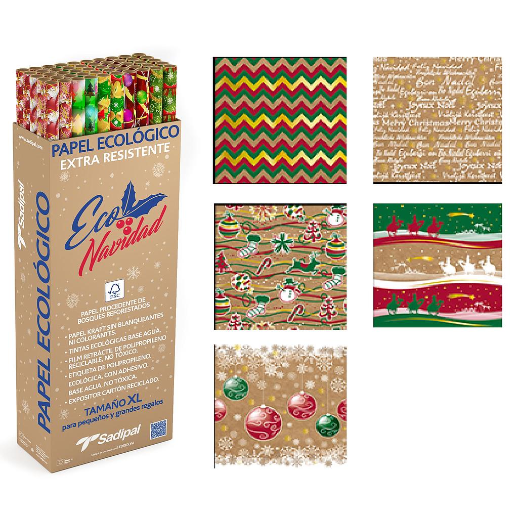 Papel Regalo EcoNavidad 1,0 x 2,0 m. -Traditional-