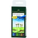 Estuche 6 Rotuladores -Tonos Paisaje- Pitt Artist Pen Brush Faber-Castell