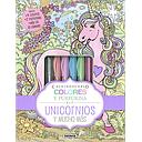 Colorear con Rotuladores de Gel -Unicornios- (Con 6 Rotuladores) Susaeta