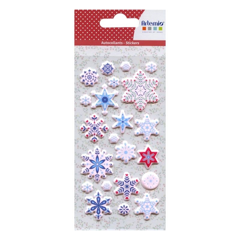 Set Stickers Relieve -Copos de Nieve- Artemio