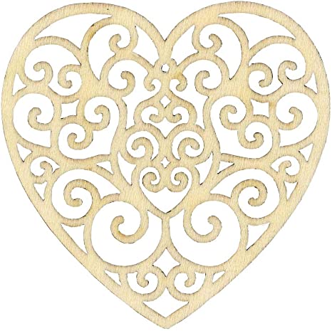 Siluetas Corazón Madera 7 cm. (3 pzs.) Artemio