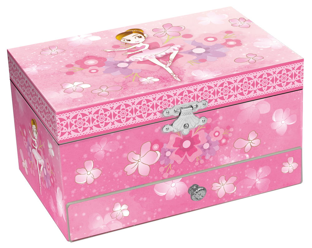 Caja Joyero Musical -Bailarina Flores-