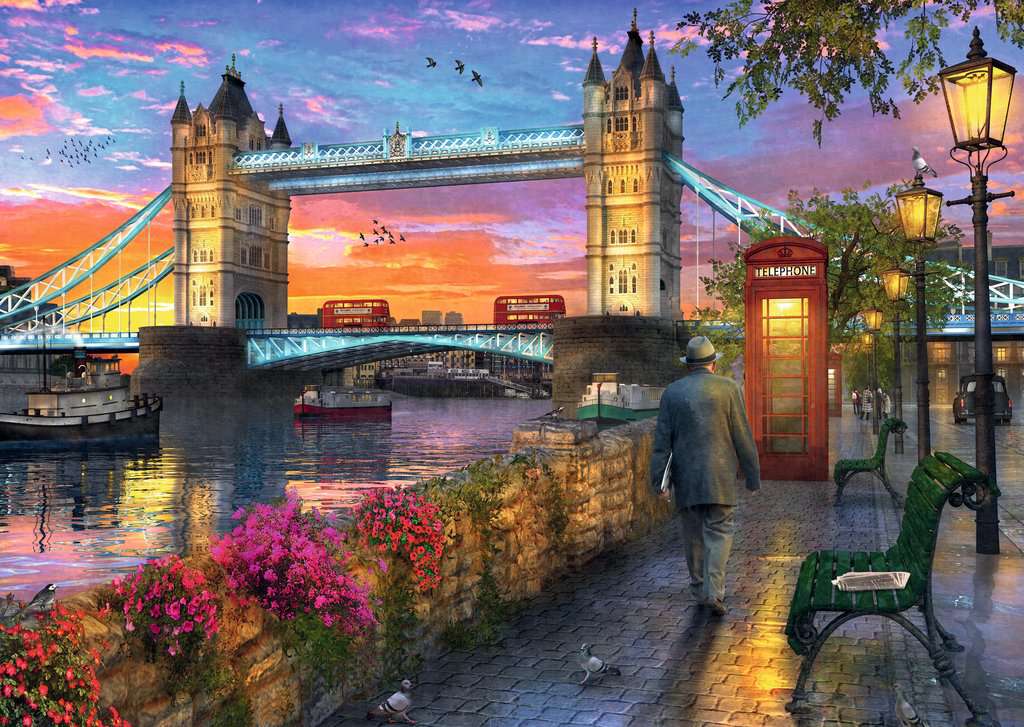 Puzzle 1000 piezas -Tower Bridge al Atardecer- Ravensburger