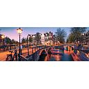 Puzzle 1000 piezas -Panorama: Evening in Amsterdam- Ravensburger