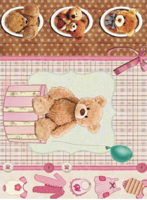 Papel Arroz Decorado 30x40 cm. -Oso Infantil- Cadence