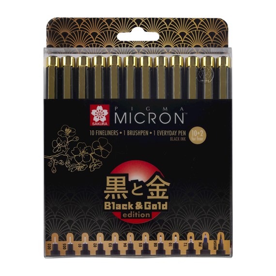 Pigma Black & Gold Edition Set 12 Sakura