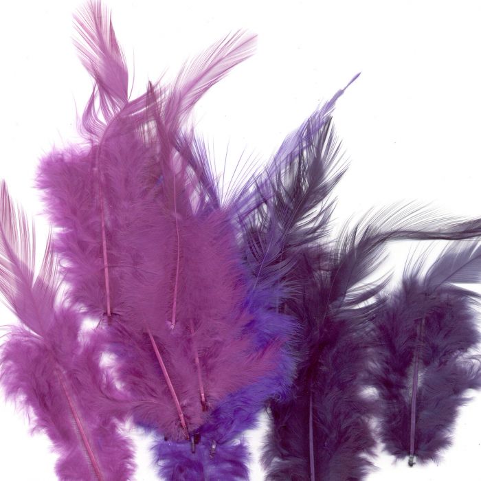 Plumas 8,5 - 15 cm. Moradas (15 pzs.)