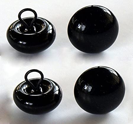 [1035189] Ojos Vidrio 6 mm. Negro para Coser (Par)