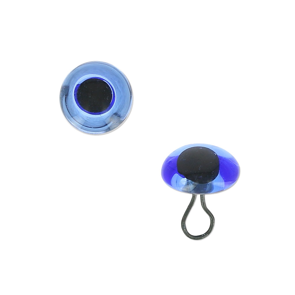 [1035153] Ojos Vidrio 6 mm. Azul para Coser (Par)