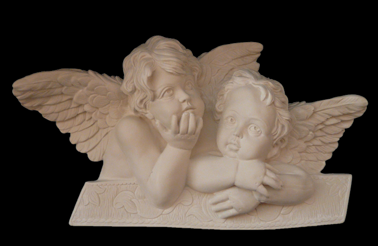 Pareja Angelotes 20 x 38 cm. Escayola