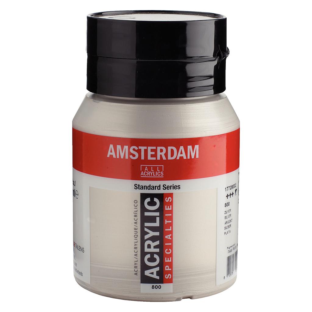 [17728002] Acrílico Metalizado Amsterdam 500 ml. Talens (Plata)