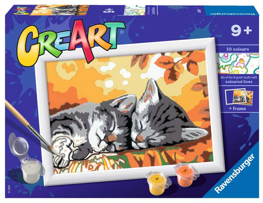 Set CreArt Pintar por Números -Gatitos en Otoño- Ravensburger