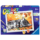 Set CreArt Pintar por Números -Gatitos en Otoño- Ravensburger