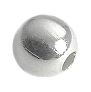 Cuenta Latón Bola Redonda 6 mm. Plateada