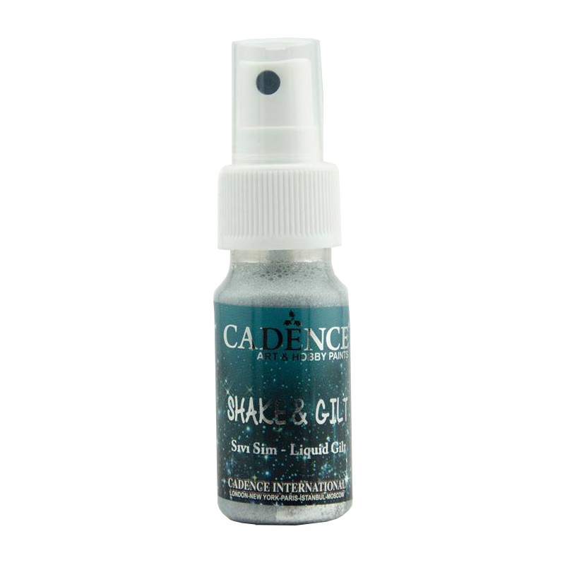 [889033] Pintura Glitter Textil Spray -Shake Gilt-  25 ml. Cadence (Plata)