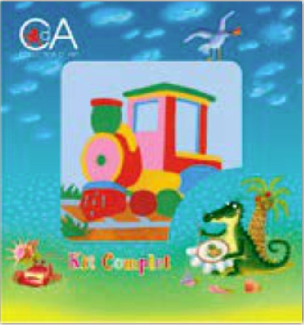 [51005] Set Punto de Cruz Infantil 15 x 15 cm. (Tren)