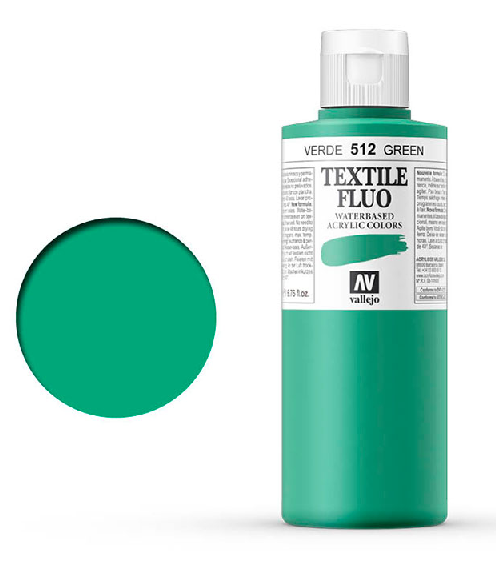 [41512] Pintura Textile Color Flúor 200 ml. Acrylicos Vallejo (Verde Flúor)
