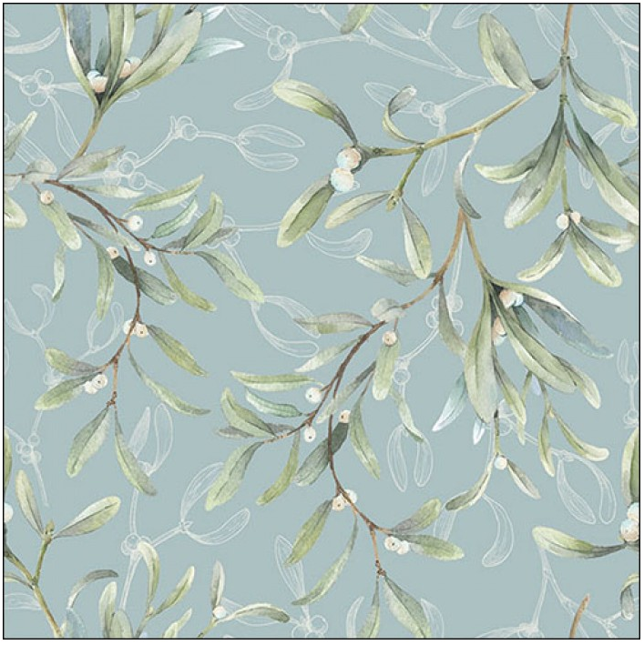 Servilleta 33 x 33 cm. -Mistletoe All Over Green-