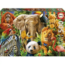 Puzzle 500 piezas -Collage de Animales Salvajes- Educa