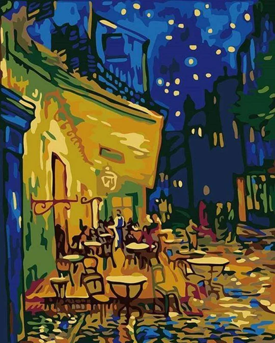 Pintar Por Números -Café de Noche, Van Gogh- Bastidor 40 x 50 cm. Figured´Art