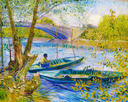 Pintar Por Números -Pesca en Primavera, Pont Clichy, Van Gogh- Bastidor 40 x 50 cm. Figured´Art