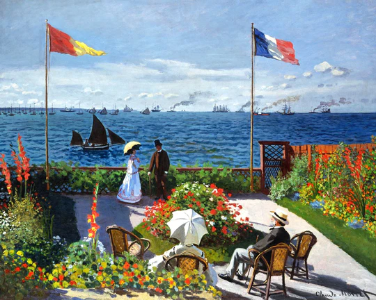 Pintar con Diamantes -La Terraza en Sainte Adresse, Monet- Bastidor 40 x 50 cm. Figured´Art