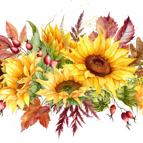Servilleta 33 x 33 cm. -Girasoli Autunnali-