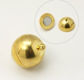 Cierre Imán Redondo Dorado para Hilo 14 x 8 mm.