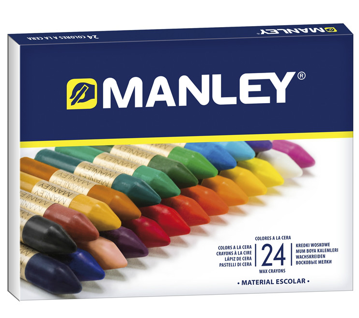 Estuche Ceras 24 Colores Manley