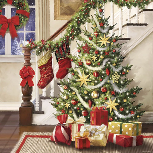 Servilleta 33 x 33 cm. -Decorated Staircase-